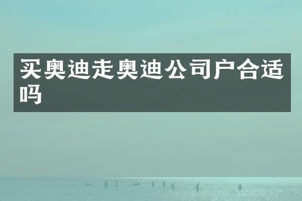 买奥迪走奥迪公司户合适吗