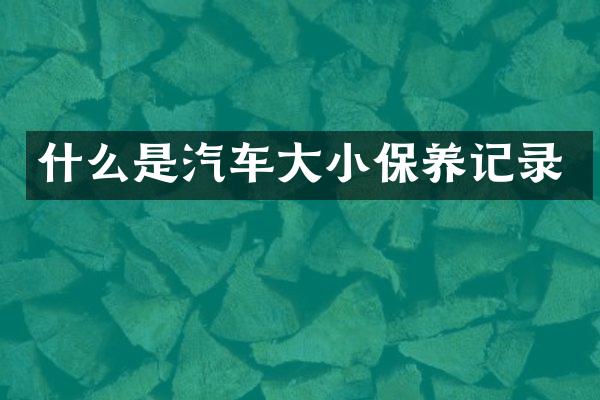 什么是汽车大小保养记录