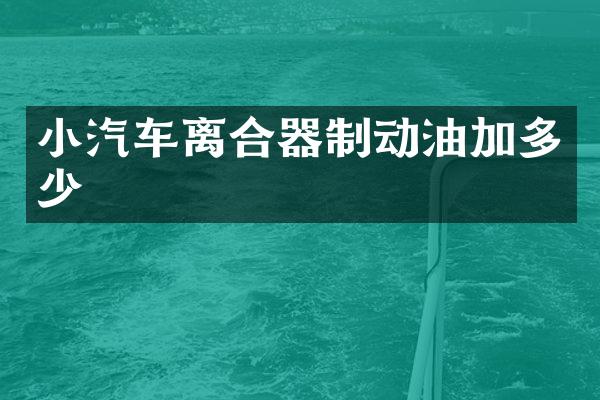 小汽车离合器制动油加多少