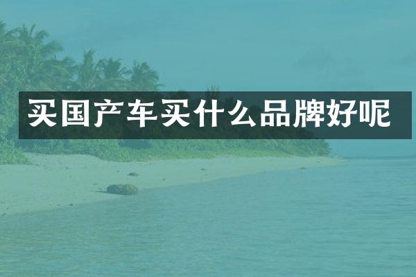 买国产车买什么品牌好呢