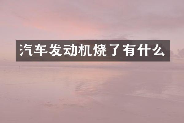 汽车发动机烧了有什么