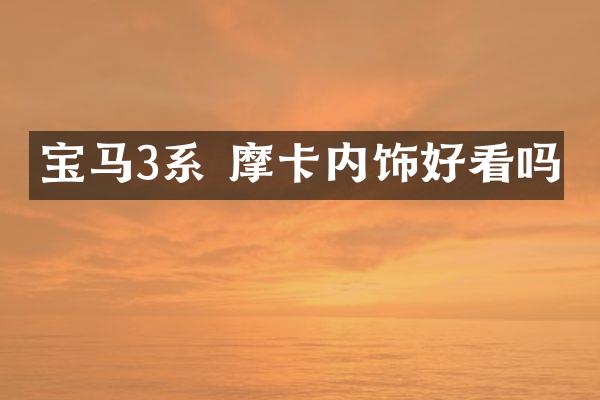 宝马3系 摩卡内饰好看吗