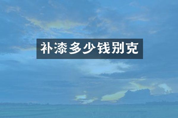 补漆多少钱别克