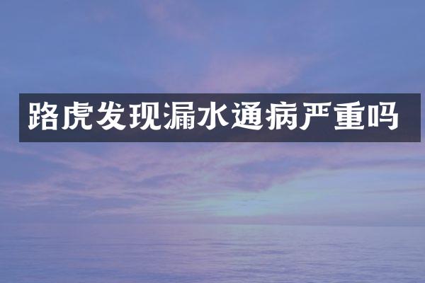 路虎发现漏水通病严重吗