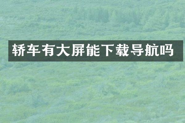 轿车有大屏能下载导航吗