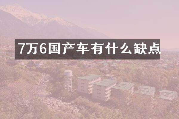 7万6国产车有什么缺点