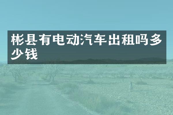 彬县有电动汽车出租吗多少钱