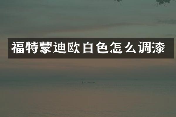 福特蒙迪欧白色怎么调漆