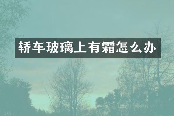 轿车玻璃上有霜怎么办