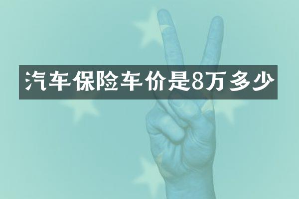 汽车保险车价是8万多少