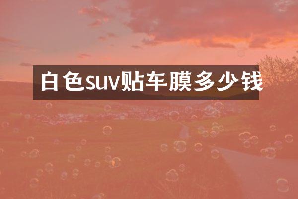 白色suv贴车膜多少钱