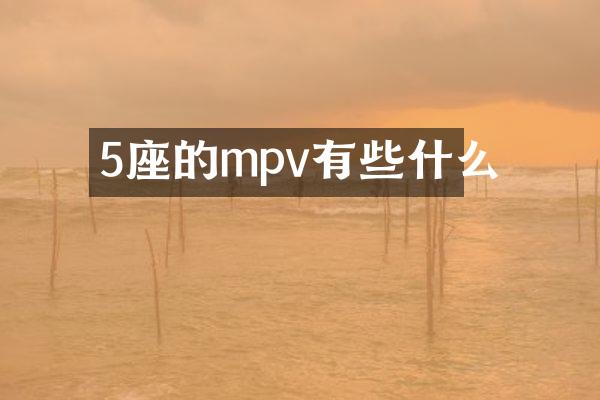 5座的mpv有些什么