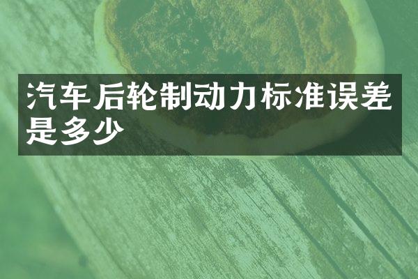 汽车后轮制动力标准误差是多少