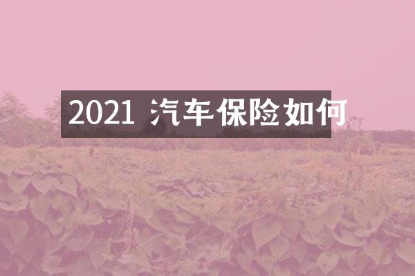 2021 汽车保险如何