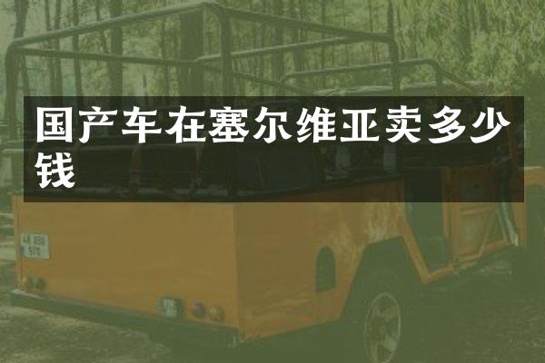 国产车在塞尔维亚卖多少钱