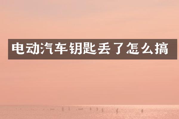电动汽车钥匙丢了怎么搞