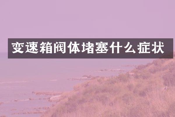 变速箱阀体堵塞什么症状