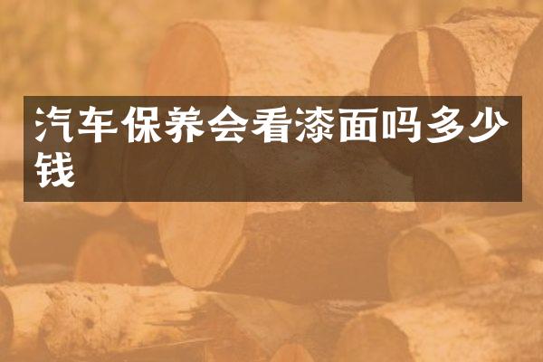 汽车保养会看漆面吗多少钱