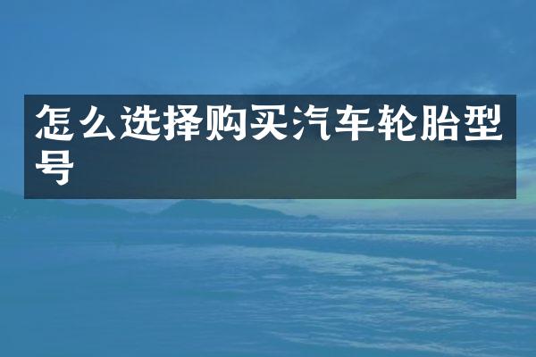 怎么选择购买汽车轮胎型号