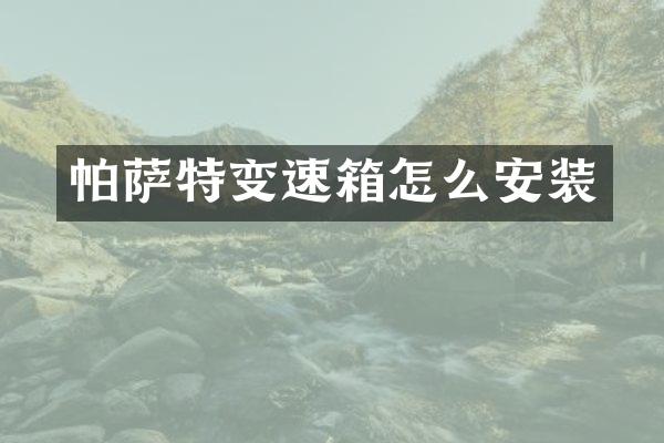 帕萨特变速箱怎么安装
