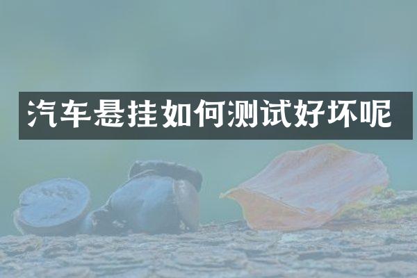 汽车悬挂如何测试好坏呢