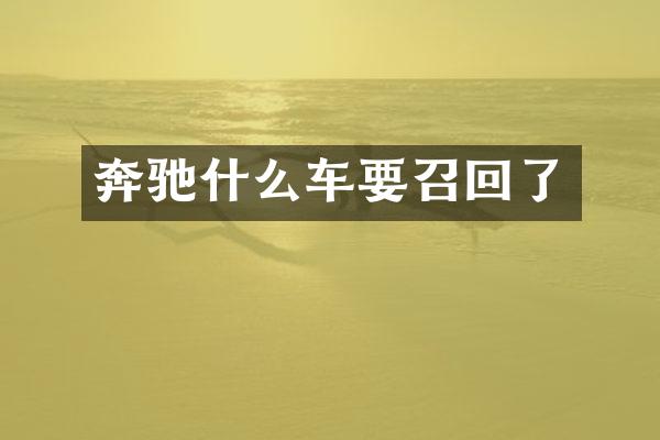 奔驰什么车要召回了