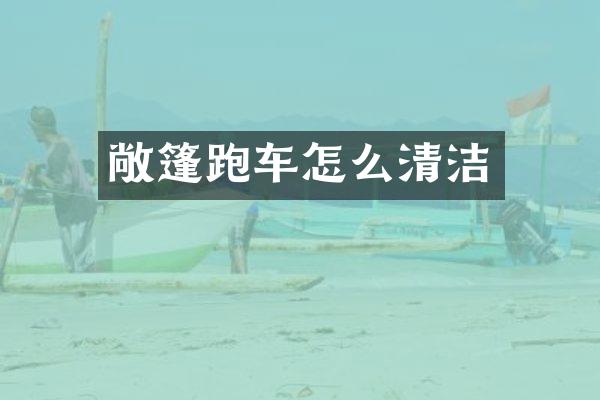 敞篷跑车怎么清洁