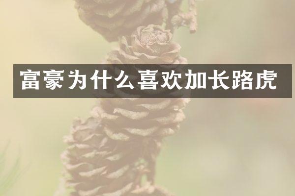 富豪为什么喜欢加长路虎