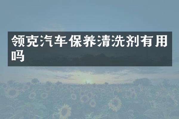 领克汽车保养清洗剂有用吗