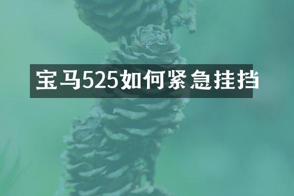 宝马525如何紧急挂挡