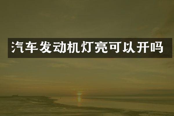 汽车发动机灯亮可以开吗
