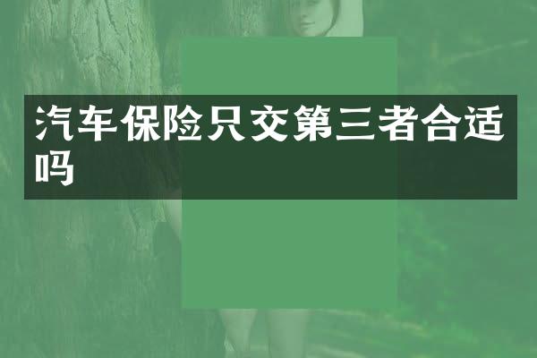 汽车保险只交第三者合适吗