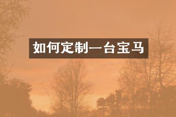 如何定制一台宝马