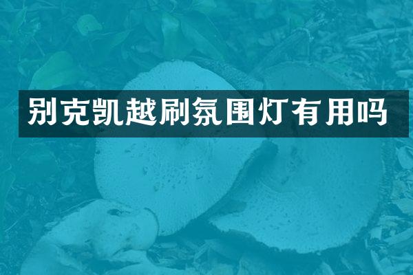 别克凯越刷氛围灯有用吗