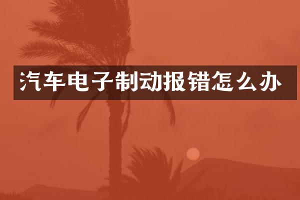 汽车电子制动报错怎么办