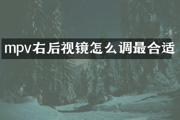 mpv右后视镜怎么调最合适