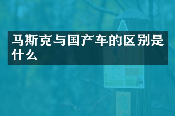 马斯克与国产车的区别是什么