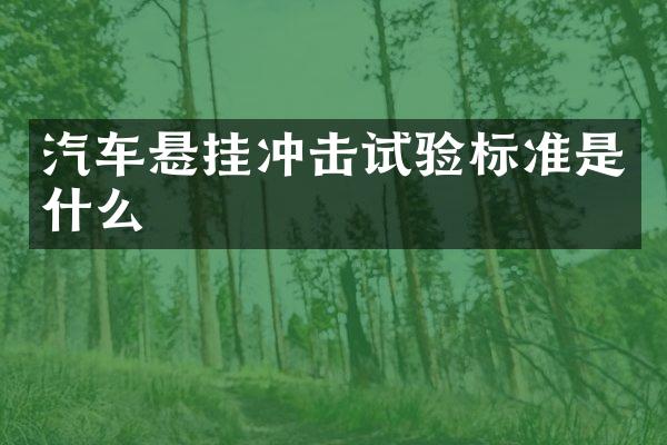 汽车悬挂冲击试验标准是什么