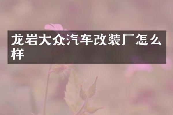 龙岩大众汽车改装厂怎么样