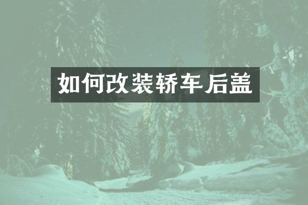 如何改装轿车后盖