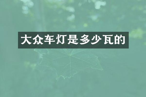大众车灯是多少瓦的