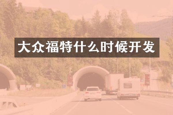 大众福特什么时候开发
