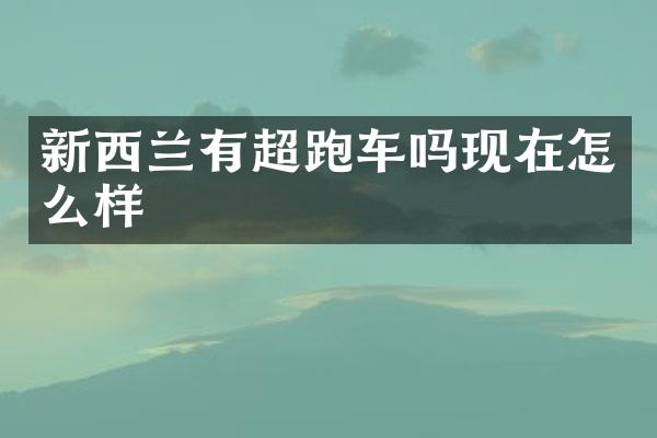 新西兰有超跑车吗现在怎么样