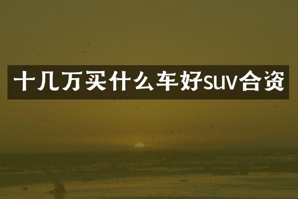 十几万买什么车好suv合资