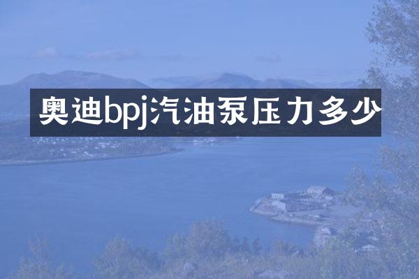 奥迪bpj汽油泵压力多少