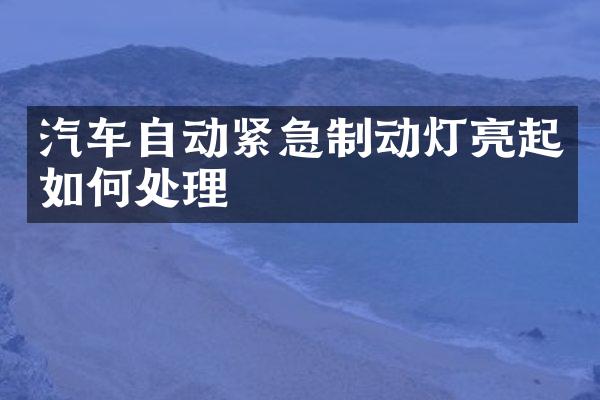 汽车自动紧急制动灯亮起如何处理