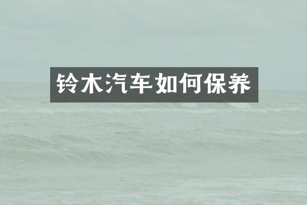 铃木汽车如何保养