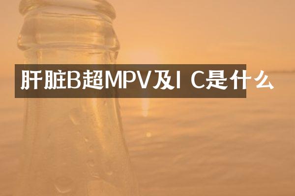 肝脏B超MPV及I C是什么