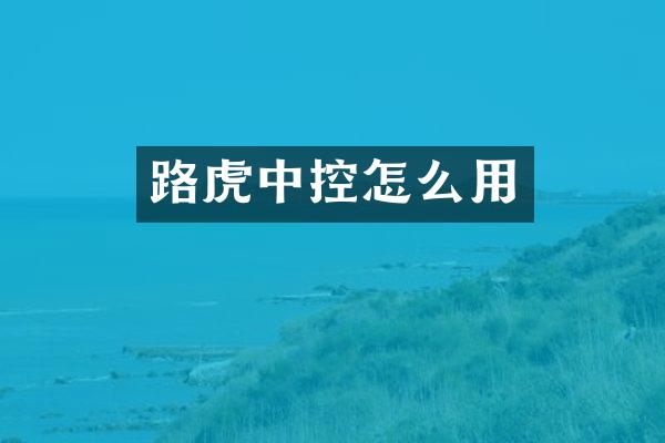 路虎中控怎么用