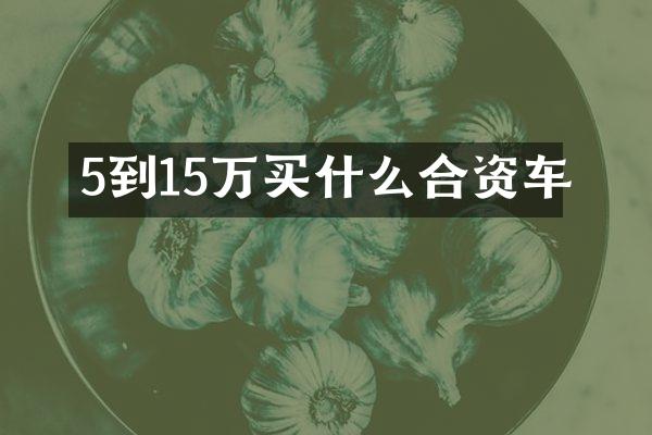 5到15万买什么合资车